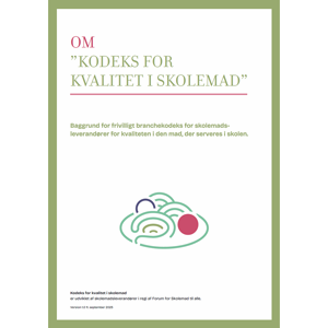 forside af Kodeks for kvalitet i skolemad